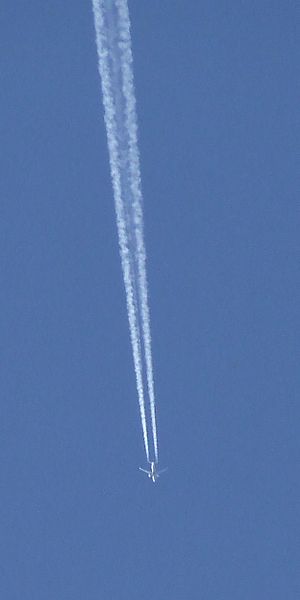 A high-flying jet leaving a condensation trail...