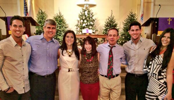 Source: Twitter Josh Murray and family at sister Stephanie's baptism