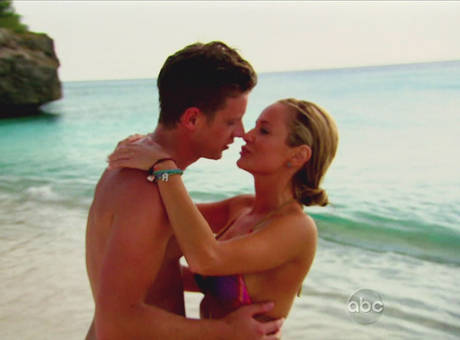 Emily Maynard and Jef Holm on the beach in Curacao